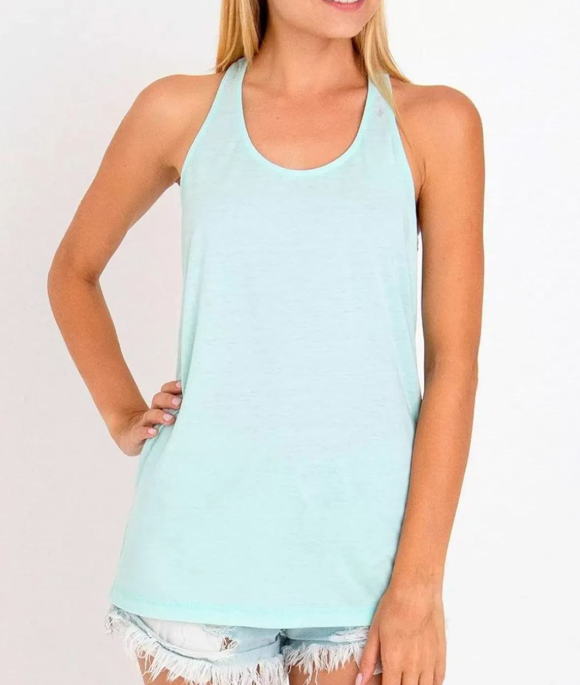 Nayked Apparel Tank Tops>Ladies Ridiculously Soft Knotted Racerback Tank
