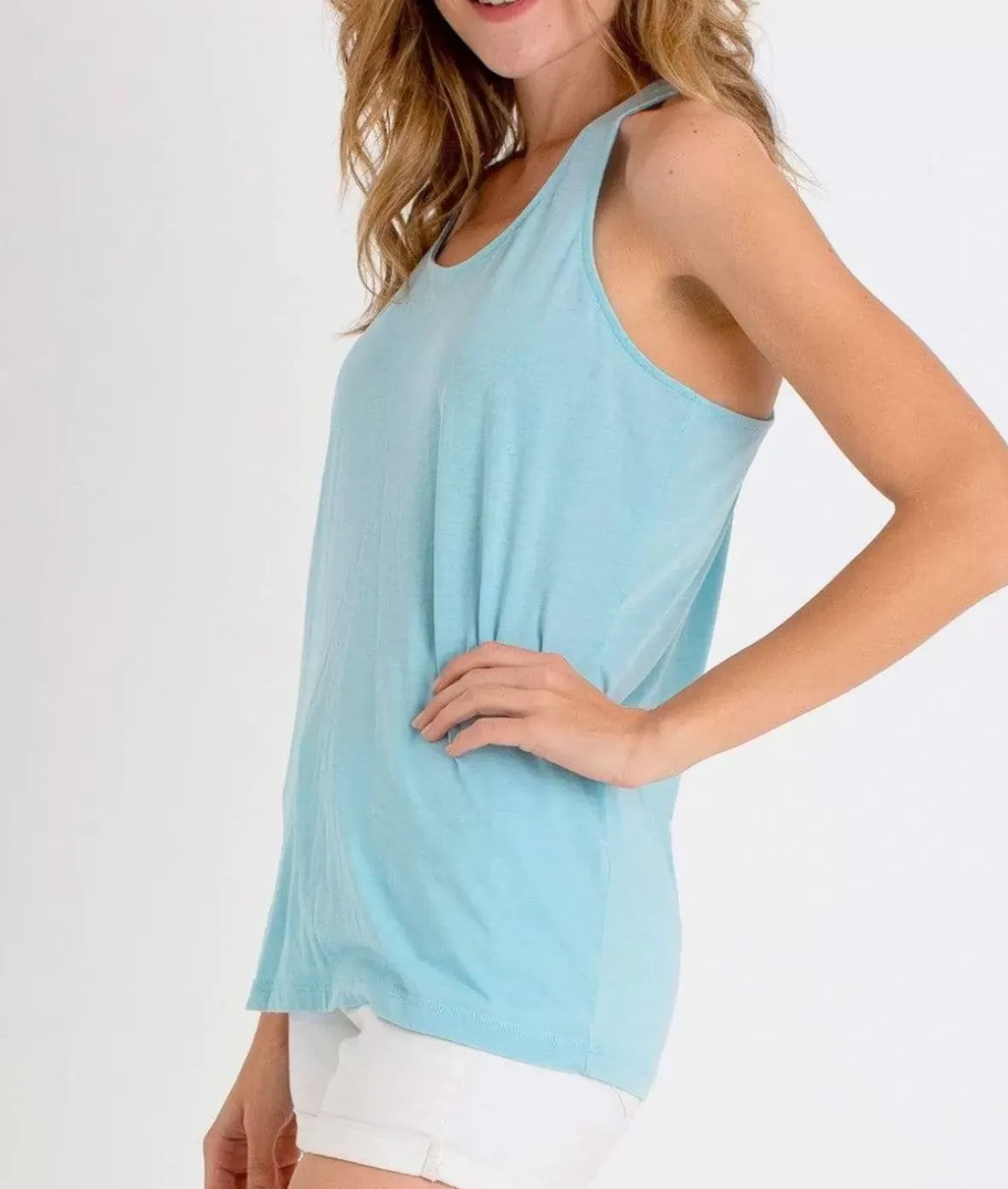 Nayked Apparel T-Shirts>Ladies Ridiculously Soft Knotted Racerback Tank