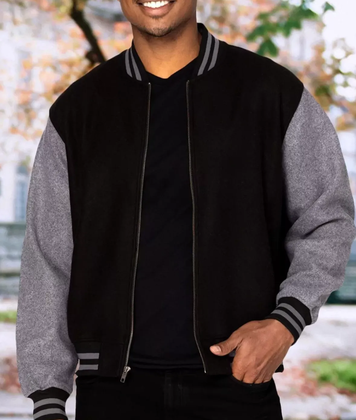 Nayked Apparel Tops>Legendary Wool Bomber Jacket