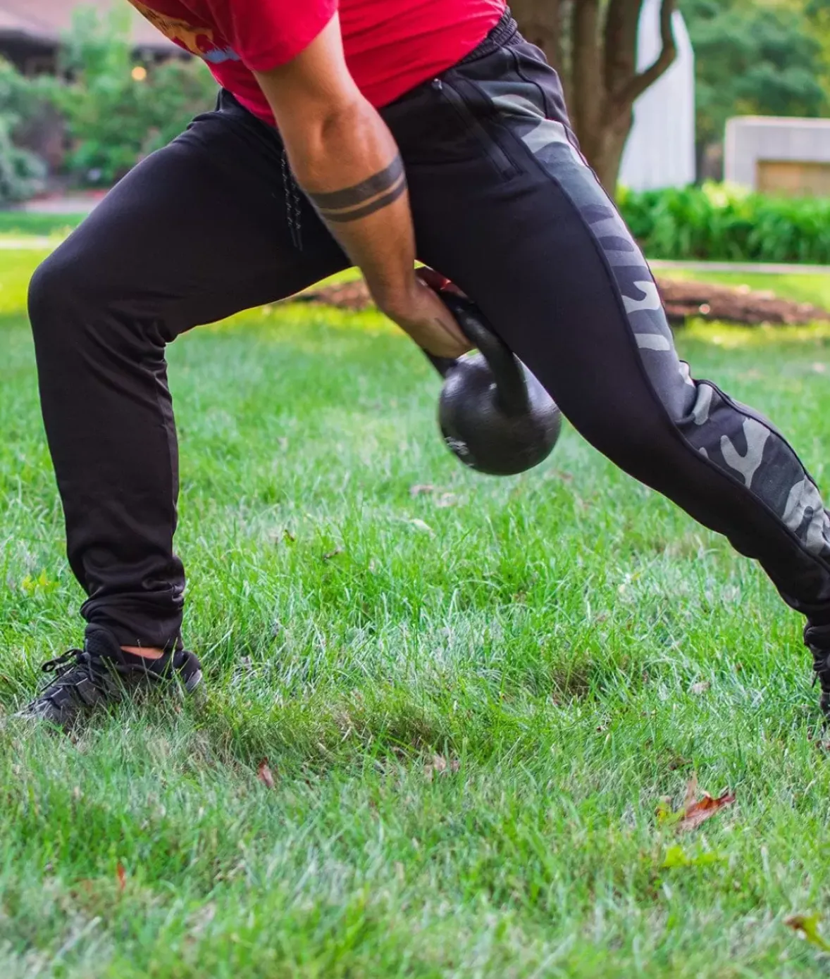 Nayked Apparel Bottoms>Men'S Camo Panel Midweight Tech Fleece Active Jogger/Discontinued Army Camo
