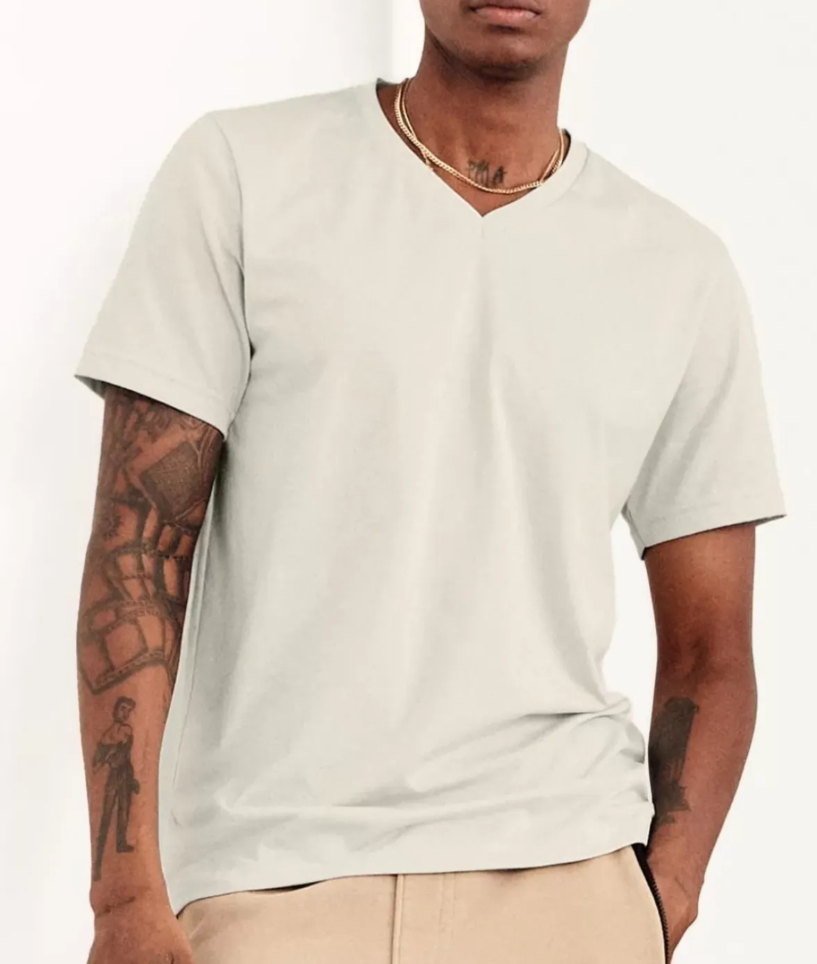 Nayked Apparel T-Shirts>Men'S Classic Cotton Short Sleeve V-Neck T-Shirt