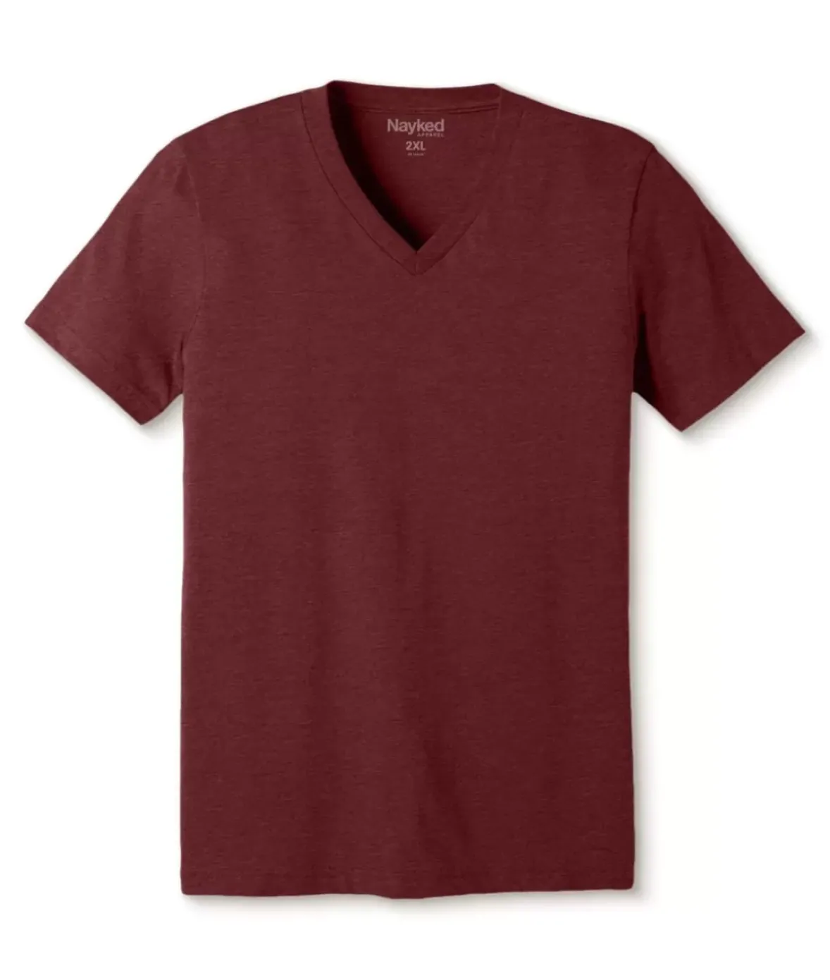 Nayked Apparel Shirts>Men'S Classic Soft Heathered Big Short Sleeve V-Neck T-Shirt