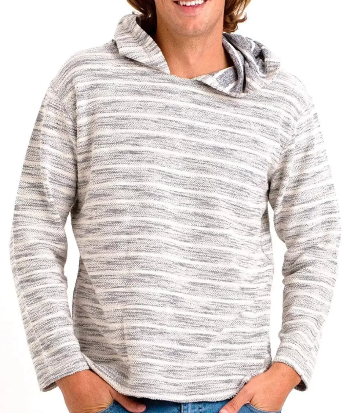 Nayked Apparel Hoodies & Sweatshirts>Men'S Cotton/Poly Striped French Terry Hoodie/Discontinued