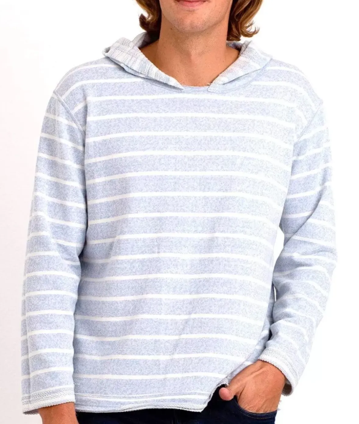 Nayked Apparel Hoodies & Sweatshirts>Men'S Cotton/Poly Striped French Terry Hoodie/Discontinued