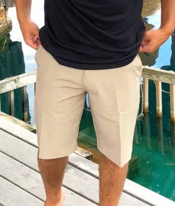 Nayked Apparel Bottoms>Men'S Khaki Hybrid Stretch Short