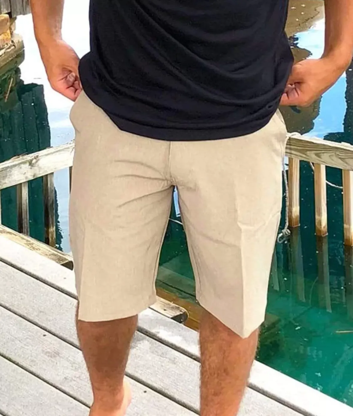 Nayked Apparel Swim>Men'S Khaki Hybrid Stretch Short