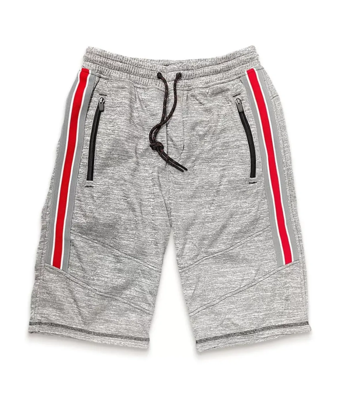 Nayked Apparel Bottoms>Men'S Performance Fleece Side Stripe Shorts/Discontinued Heather Grey