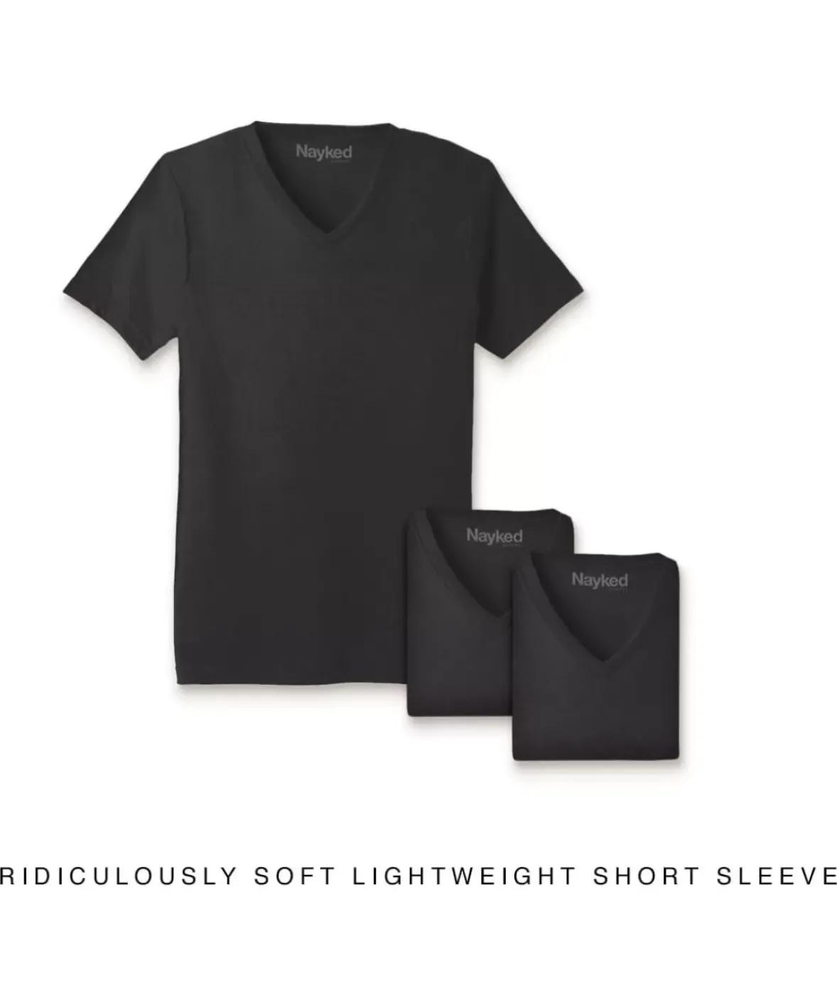 Nayked Apparel Shirts>Men'S 3Pk Ridiculously Soft Lightweight V-Neck T-Shirt
