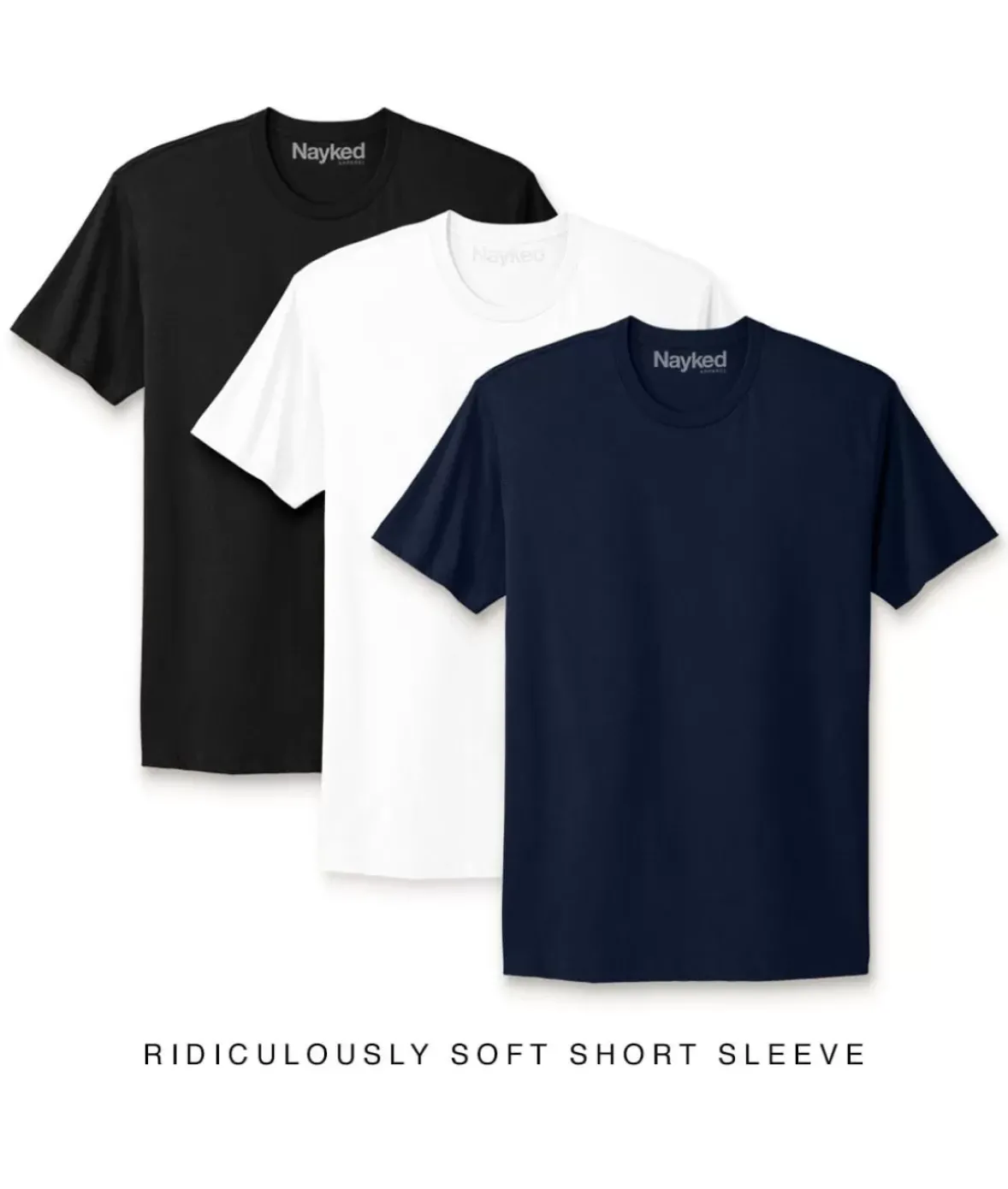 Nayked Apparel T-Shirt Packs>Men'S 3Pk Ridiculously Soft Short Sleeve Crew Neck 100% Cotton T-Shirt Favorites