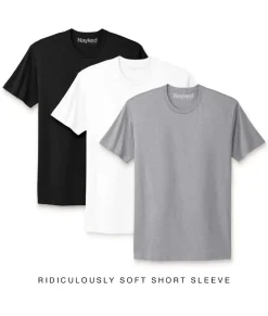 Nayked Apparel T-Shirts>Men'S 3Pk Ridiculously Soft Short Sleeve Crew Neck 100% Cotton T-Shirt Favorites