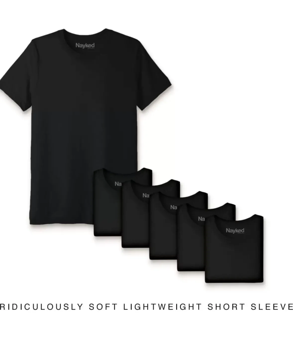 Nayked Apparel T-Shirts>Men'S 6Pk Ridiculously Soft Lightweight Crew Neck T-Shirt