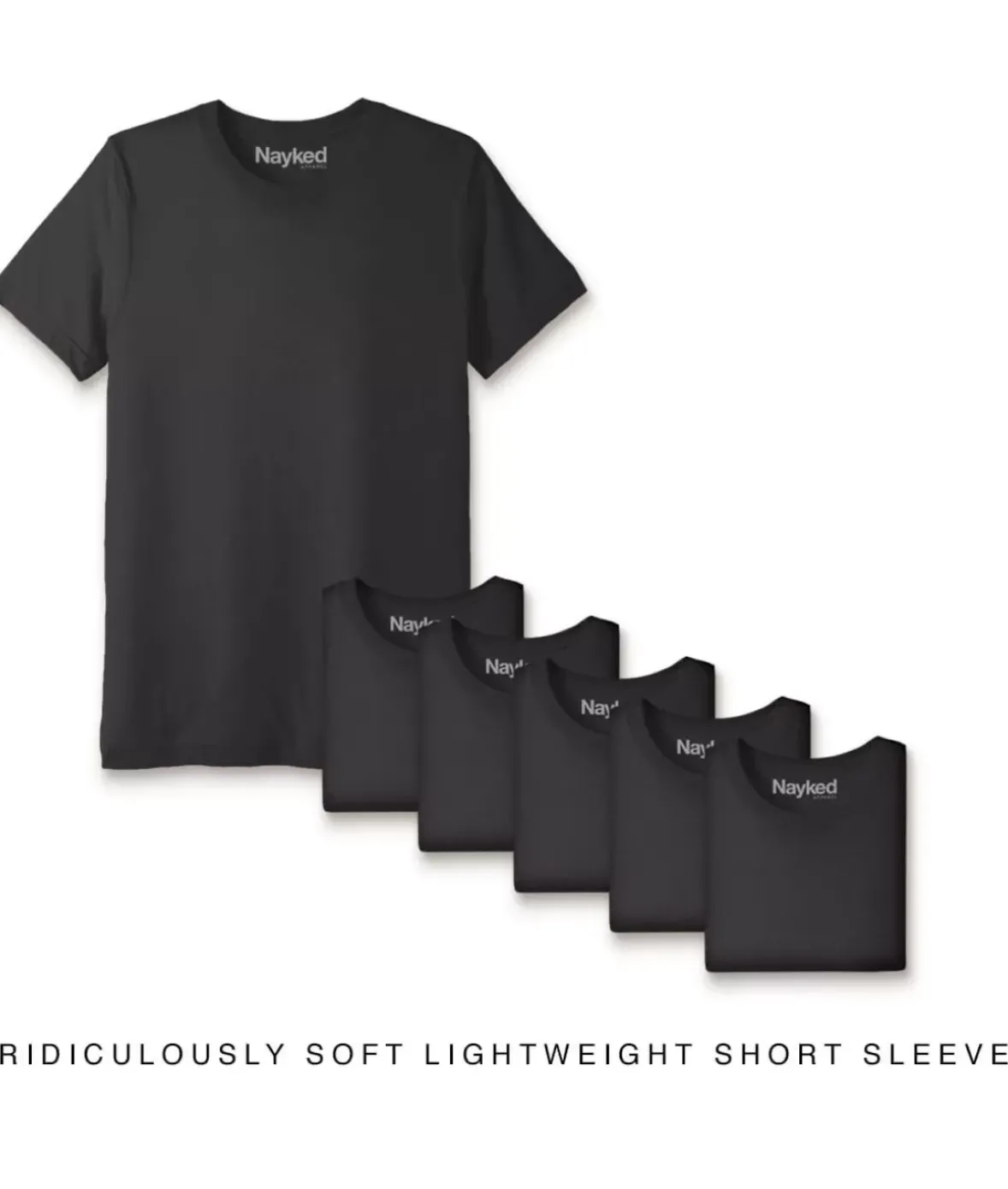 Nayked Apparel T-Shirts>Men'S 6Pk Ridiculously Soft Lightweight Crew Neck T-Shirt