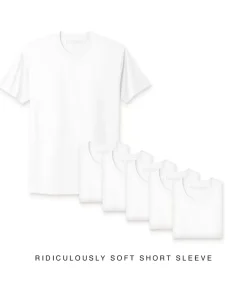 Nayked Apparel Shirts>Men'S 6Pk Ridiculously Soft Short Sleeve Crew Neck 100% Cotton T-Shirt