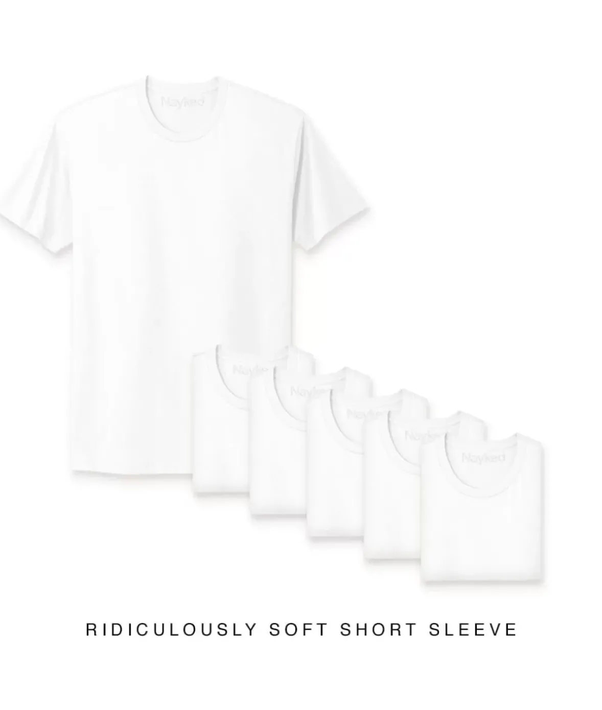 Nayked Apparel T-Shirts>Men'S 6Pk Ridiculously Soft Short Sleeve Crew Neck 100% Cotton T-Shirt