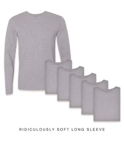 Nayked Apparel T-Shirt Packs>Men'S 6Pk Ridiculously Soft Long Sleeve 100% Cotton T-Shirt