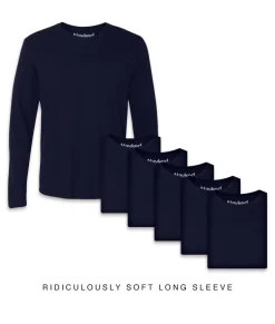 Nayked Apparel T-Shirt Packs>Men'S 6Pk Ridiculously Soft Long Sleeve 100% Cotton T-Shirt