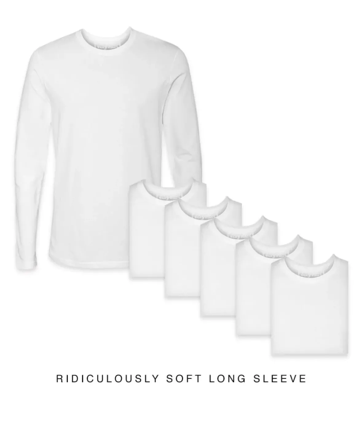 Nayked Apparel T-Shirt Packs>Men'S 6Pk Ridiculously Soft Long Sleeve 100% Cotton T-Shirt