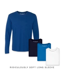 Nayked Apparel T-Shirt Packs>Men'S 4Pk Ridiculously Soft Long Sleeve 100% Cotton T-Shirt