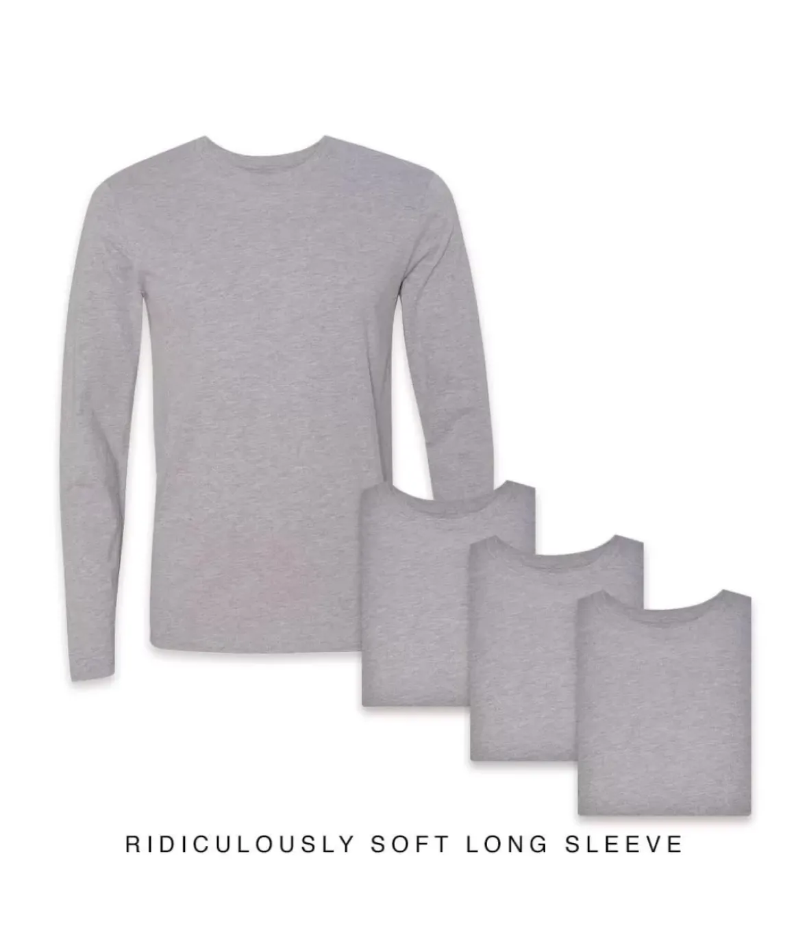 Nayked Apparel T-Shirt Packs>Men'S 4Pk Ridiculously Soft Long Sleeve 100% Cotton T-Shirt