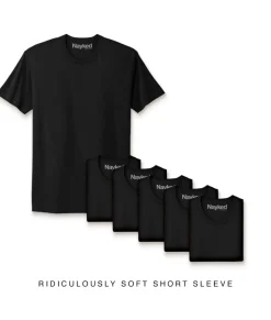 Nayked Apparel T-Shirt Packs>Men'S 6Pk Ridiculously Soft Short Sleeve Crew Neck 100% Cotton T-Shirt