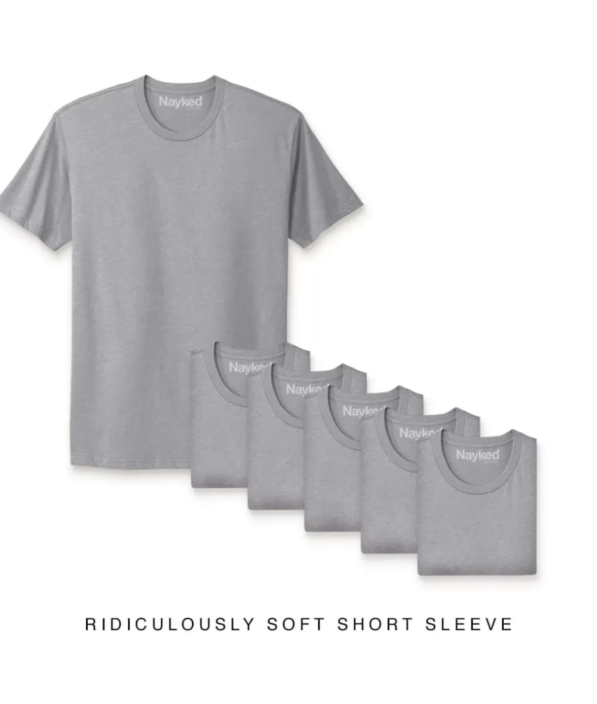 Nayked Apparel T-Shirt Packs>Men'S 6Pk Ridiculously Soft Short Sleeve Crew Neck 100% Cotton T-Shirt