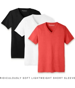 Nayked Apparel Shirts>Men'S 3Pk Ridiculously Soft Lightweight V-Neck T-Shirt Favorites