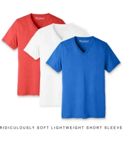 Nayked Apparel Shirts>Men'S 3Pk Ridiculously Soft Lightweight V-Neck T-Shirt Favorites