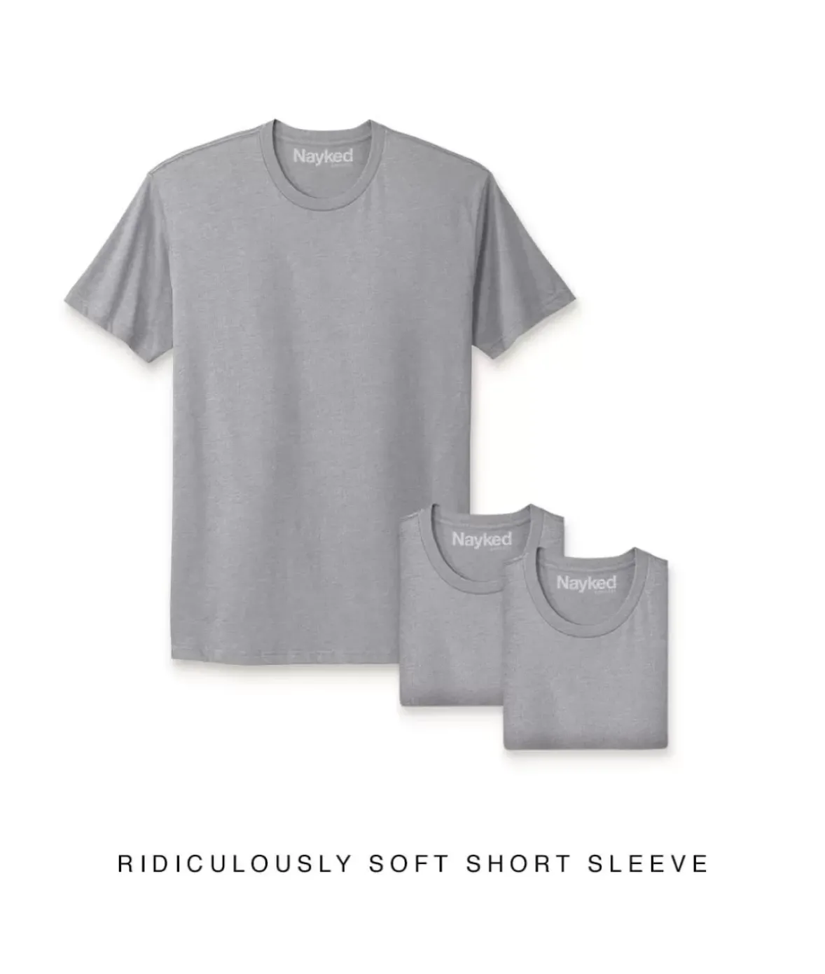 Nayked Apparel T-Shirts>Men'S 3Pk Ridiculously Soft Short Sleeve Crew Neck 100% Cotton T-Shirt