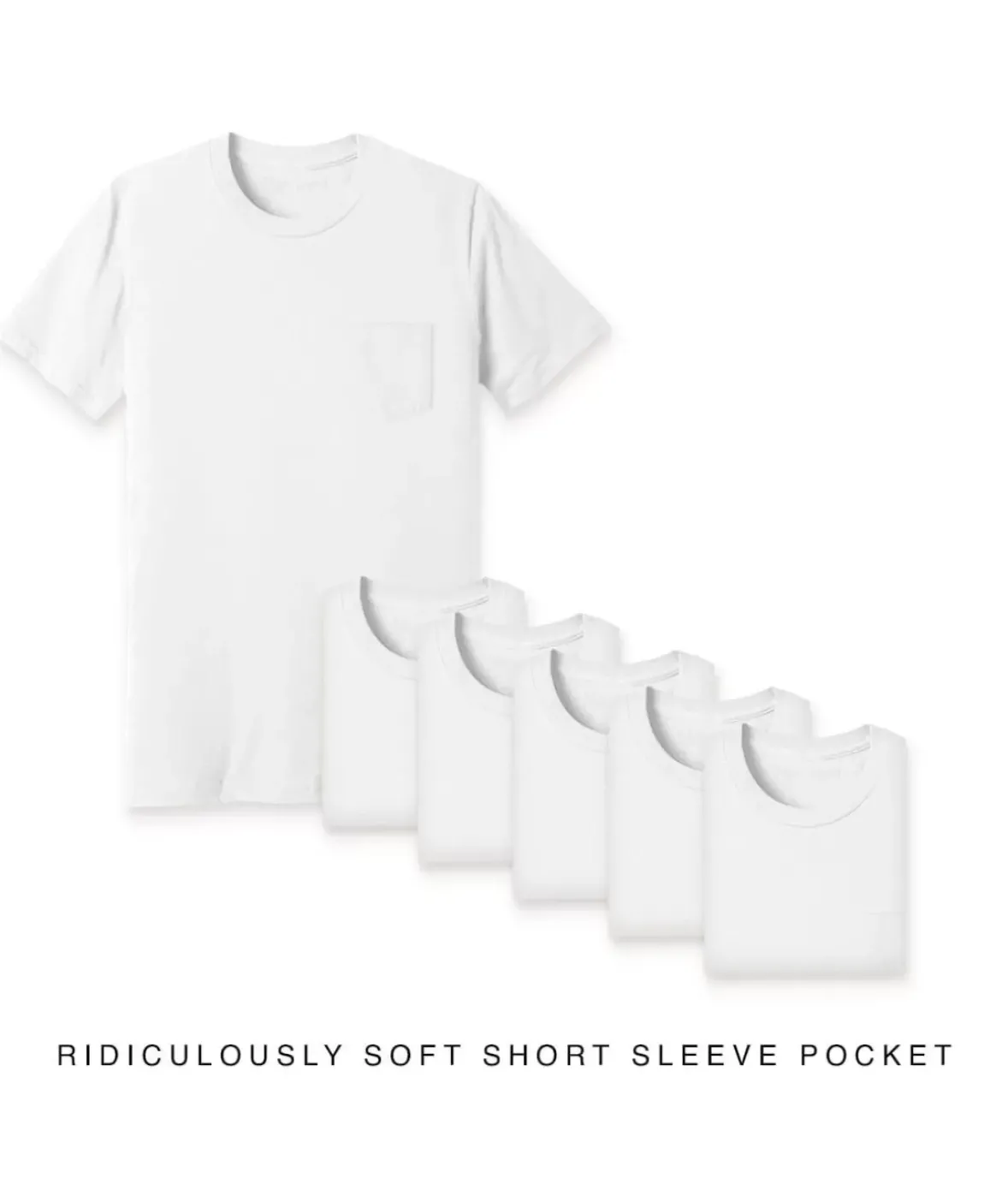 Nayked Apparel T-Shirt Packs>Men'S 6Pk Ridiculously Soft 100% Cotton Pocket T-Shirt