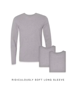 Nayked Apparel T-Shirts>Men'S 3Pk Ridiculously Soft Long Sleeve 100% Cotton T-Shirt