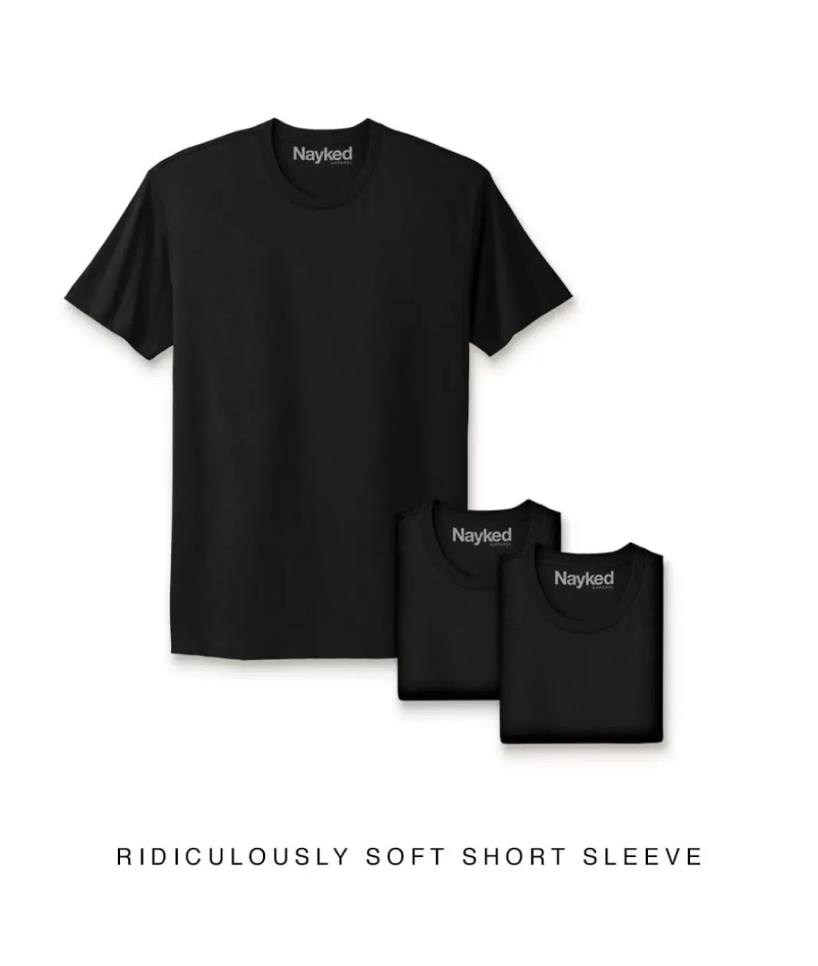 Nayked Apparel T-Shirt Packs>Men'S 3Pk Ridiculously Soft Short Sleeve Crew Neck 100% Cotton T-Shirt