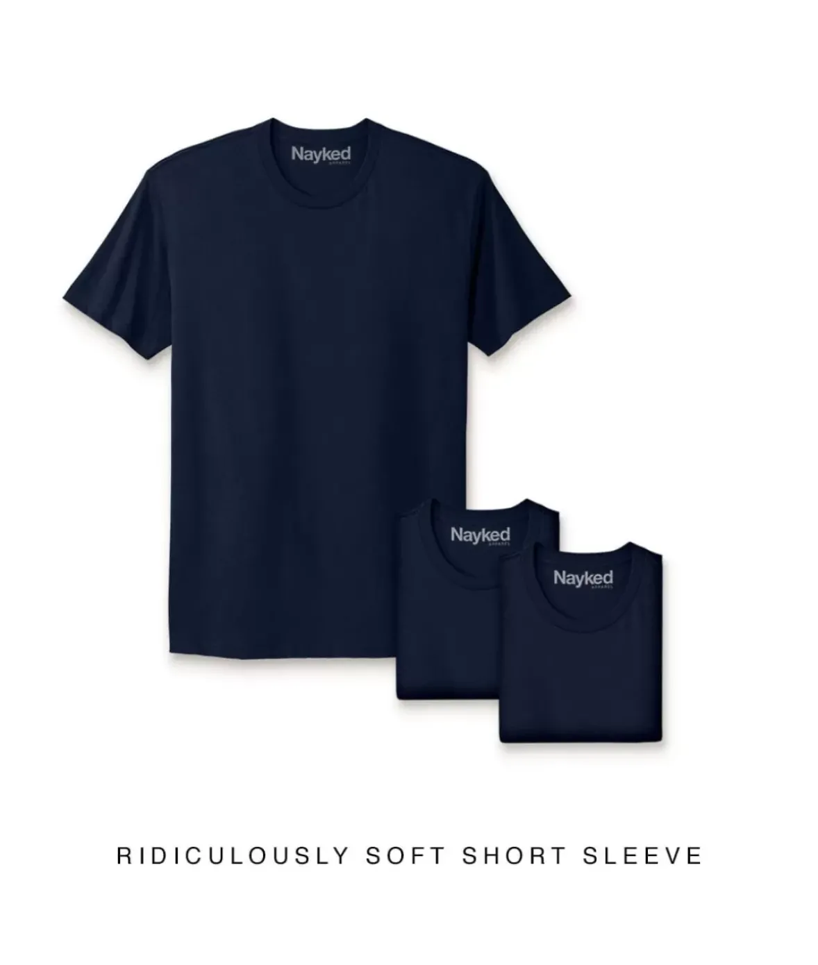 Nayked Apparel T-Shirt Packs>Men'S 3Pk Ridiculously Soft Short Sleeve Crew Neck 100% Cotton T-Shirt