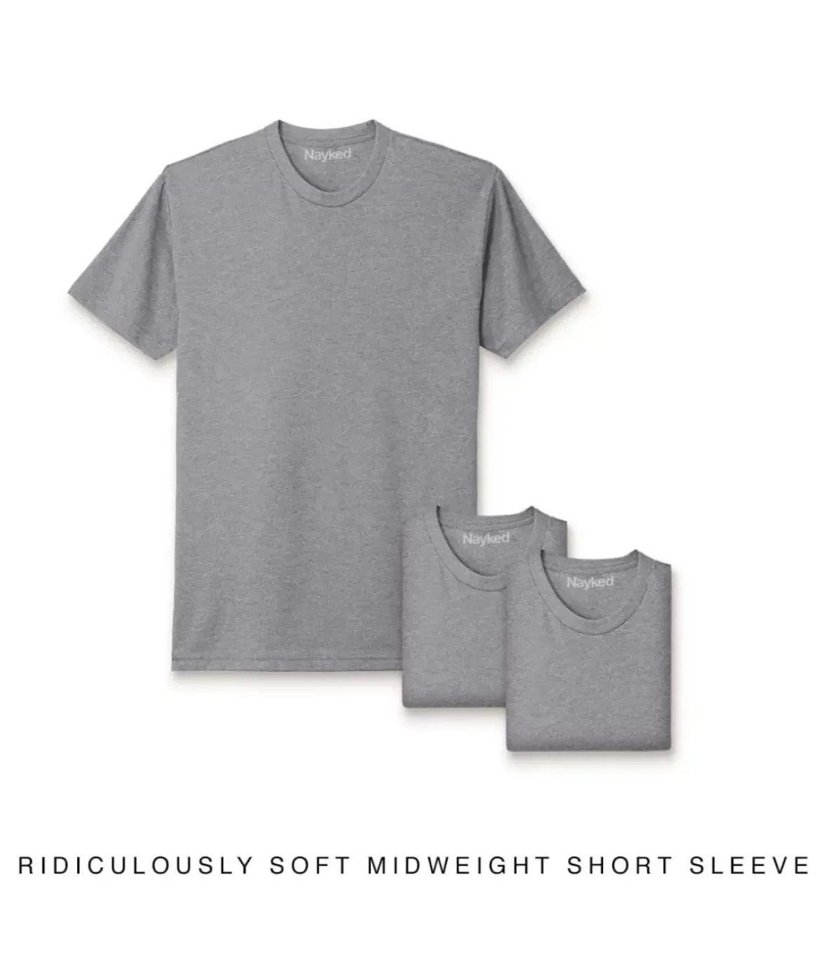 Nayked Apparel T-Shirts>Men'S 3Pk Ridiculously Soft Midweight Crew T-Shirt