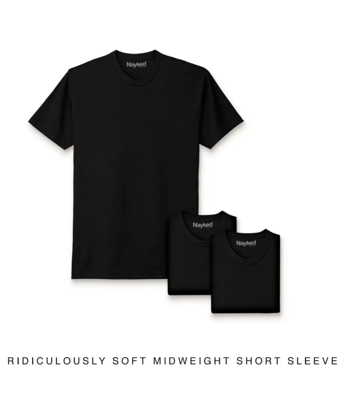Nayked Apparel T-Shirts>Men'S 3Pk Ridiculously Soft Midweight Crew T-Shirt