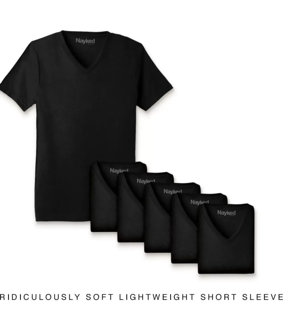 Nayked Apparel Shirts>Men'S 6Pk Ridiculously Soft Lightweight V-Neck T-Shirt