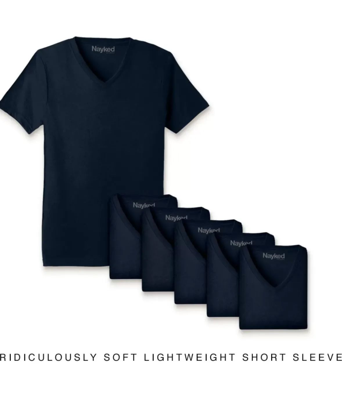 Nayked Apparel Shirts>Men'S 6Pk Ridiculously Soft Lightweight V-Neck T-Shirt