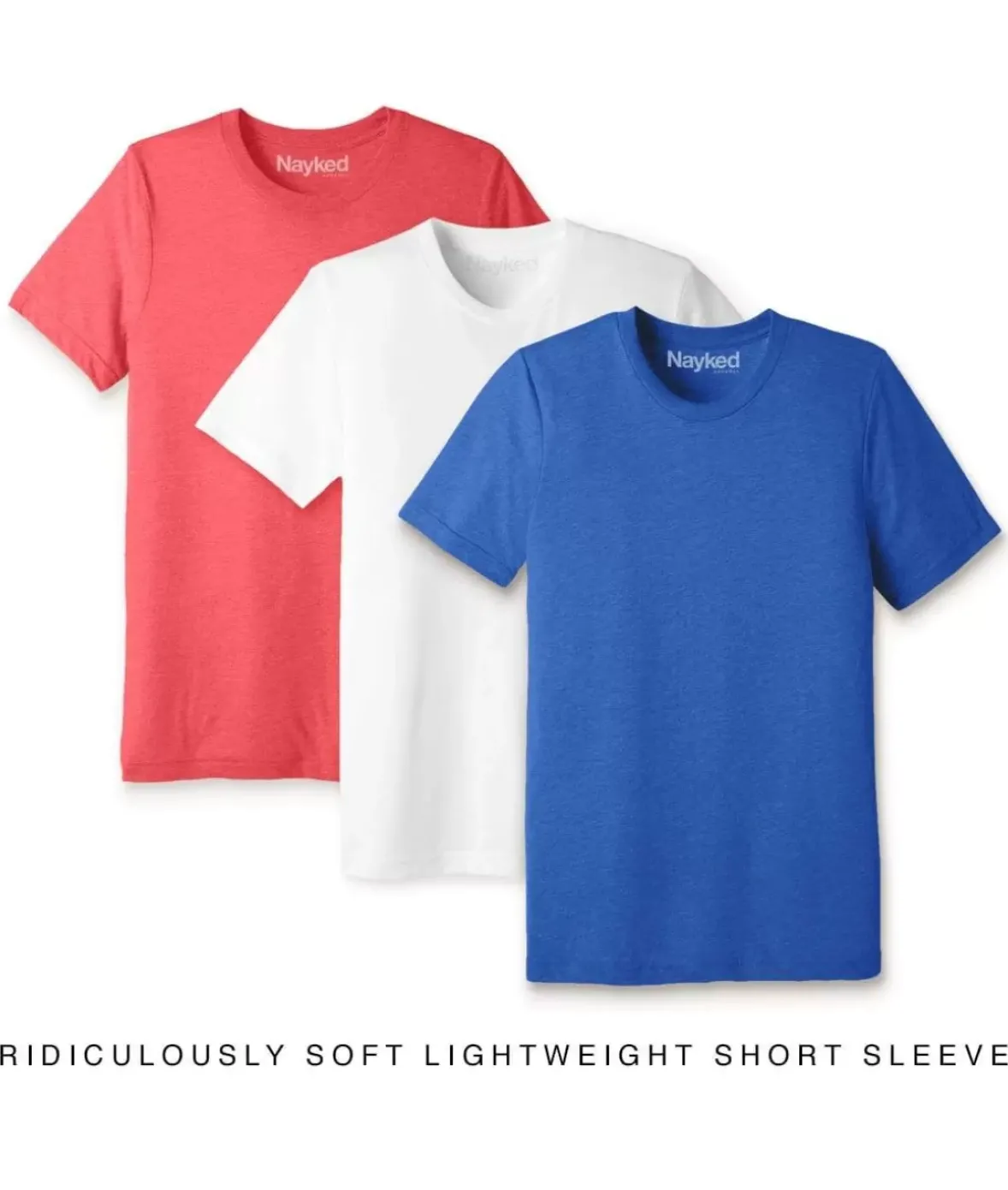Nayked Apparel Shirts>Men'S 3Pk Ridiculously Soft Lightweight Crew Neck T-Shirt Favorites