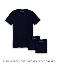 Nayked Apparel Shirts>Men'S 3Pk Ridiculously Soft 100% Cotton Pocket T-Shirt
