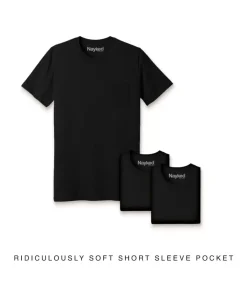 Nayked Apparel Shirts>Men'S 3Pk Ridiculously Soft 100% Cotton Pocket T-Shirt