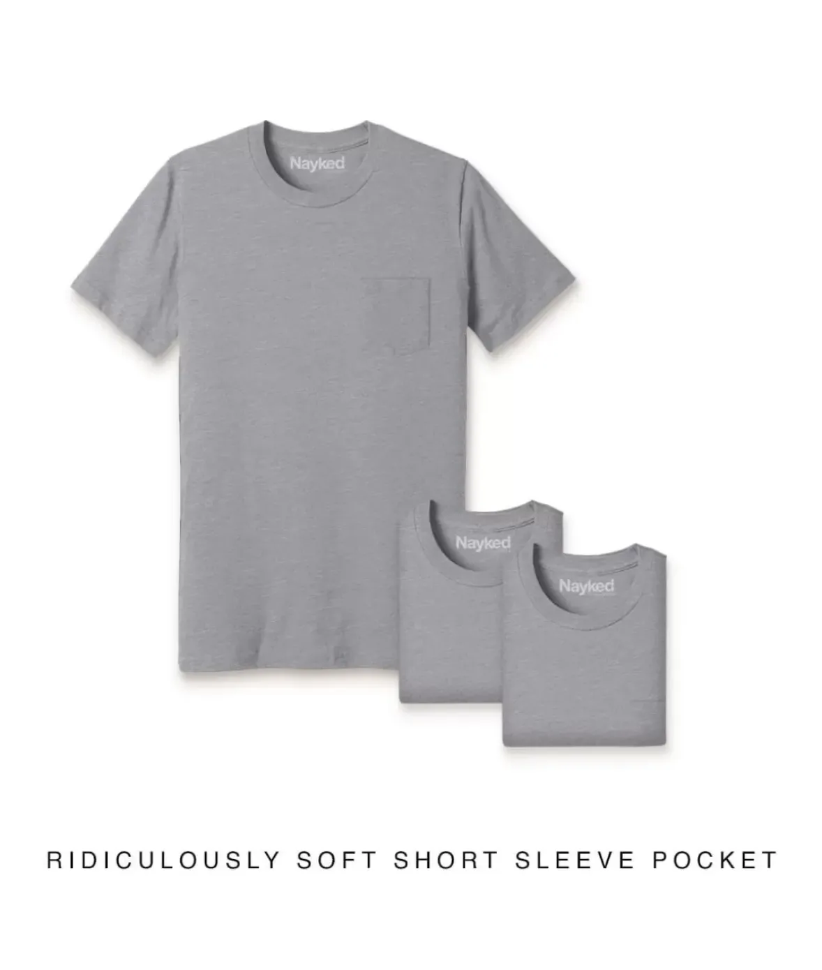 Nayked Apparel Shirts>Men'S 3Pk Ridiculously Soft 100% Cotton Pocket T-Shirt