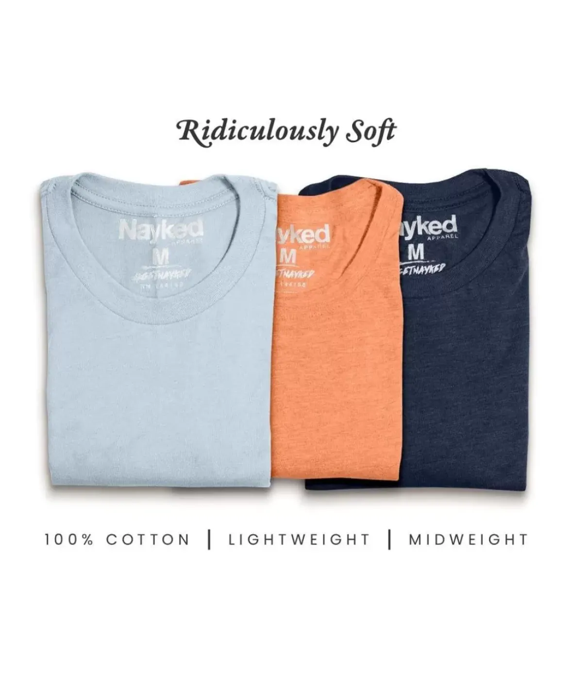 Nayked Apparel Shirts>Men'S 3Pk Tri-Nayked Short Sleeve Crew Neck T-Shirts