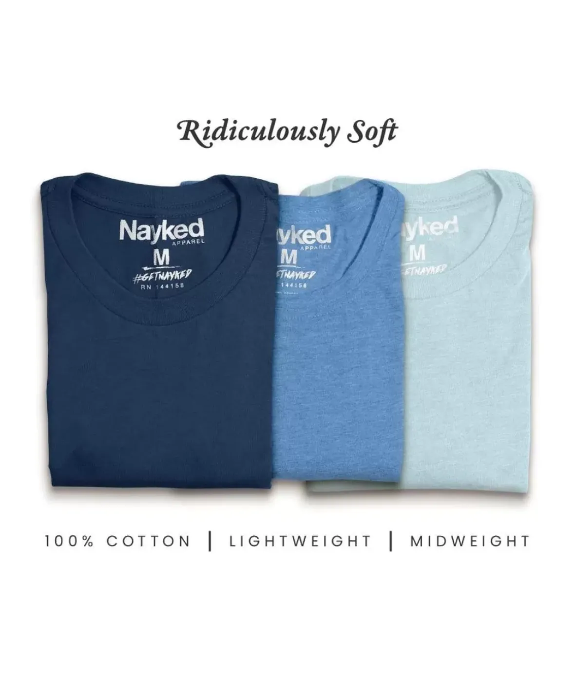 Nayked Apparel Shirts>Men'S 3Pk Tri-Nayked Short Sleeve Crew Neck T-Shirts