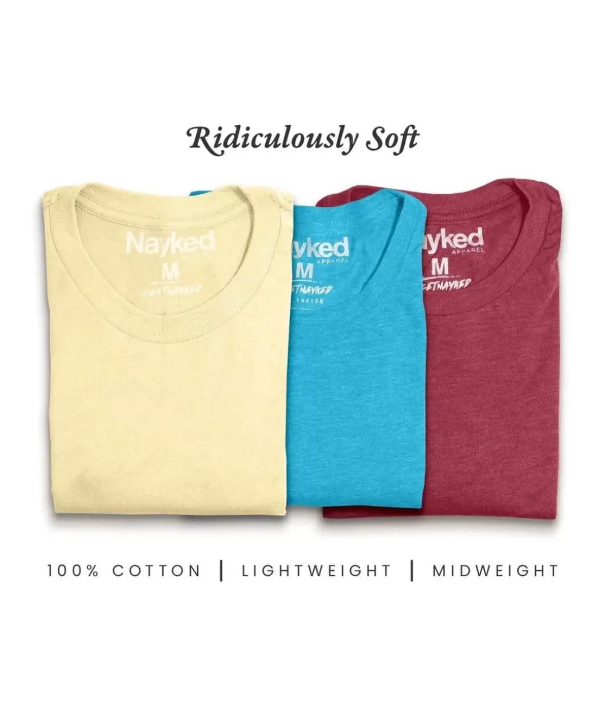 Nayked Apparel T-Shirt Packs>Men'S 3Pk Tri-Nayked Short Sleeve Crew Neck T-Shirts