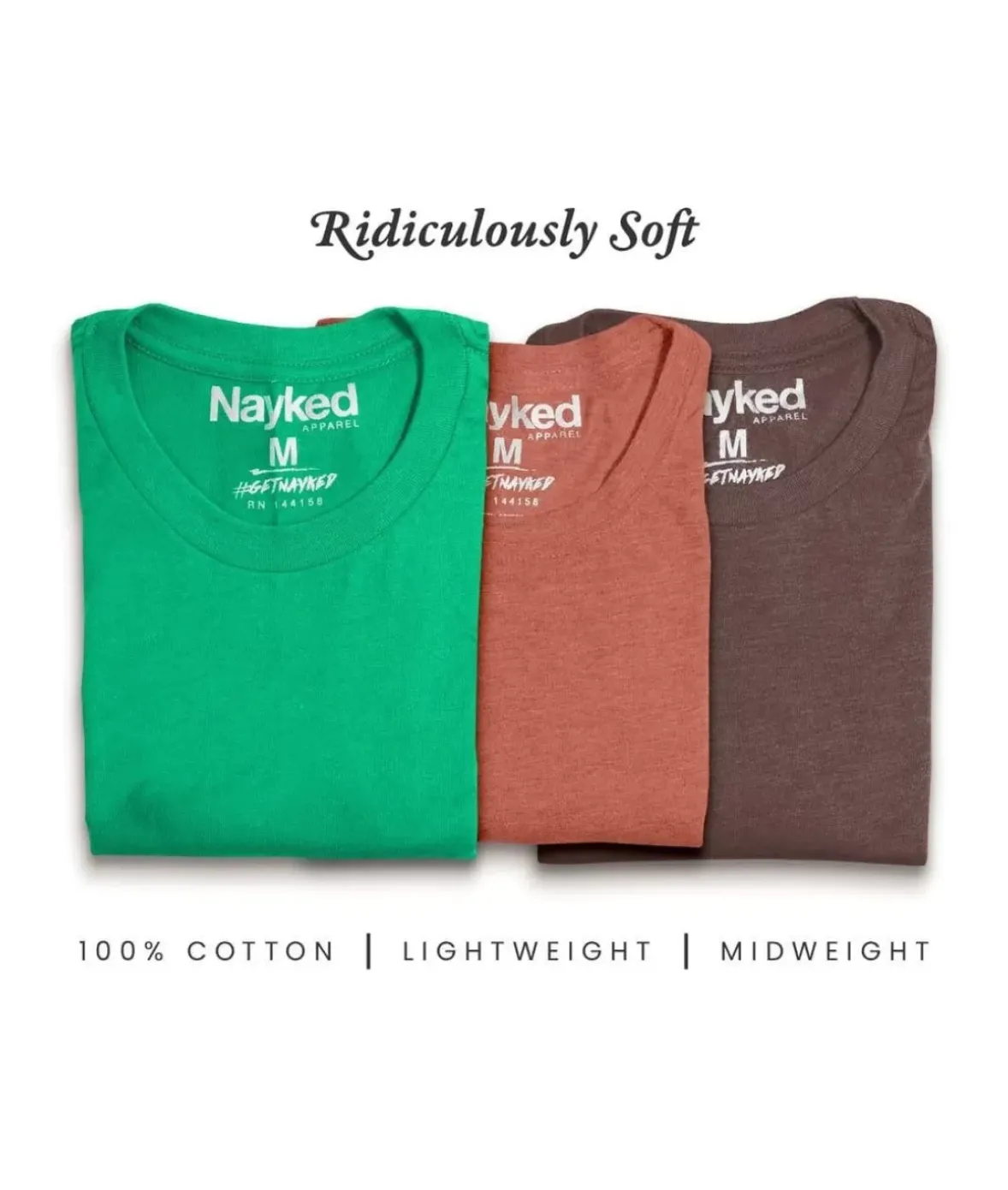 Nayked Apparel T-Shirt Packs>Men'S 3Pk Tri-Nayked Short Sleeve Crew Neck T-Shirts