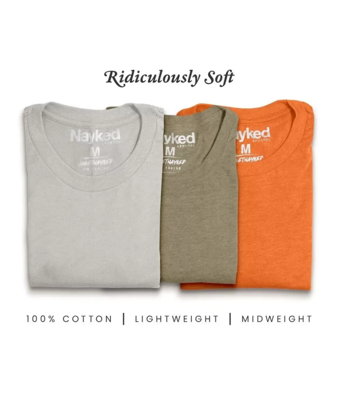 Nayked Apparel T-Shirt Packs>Men'S 3Pk Tri-Nayked Short Sleeve Crew Neck T-Shirts