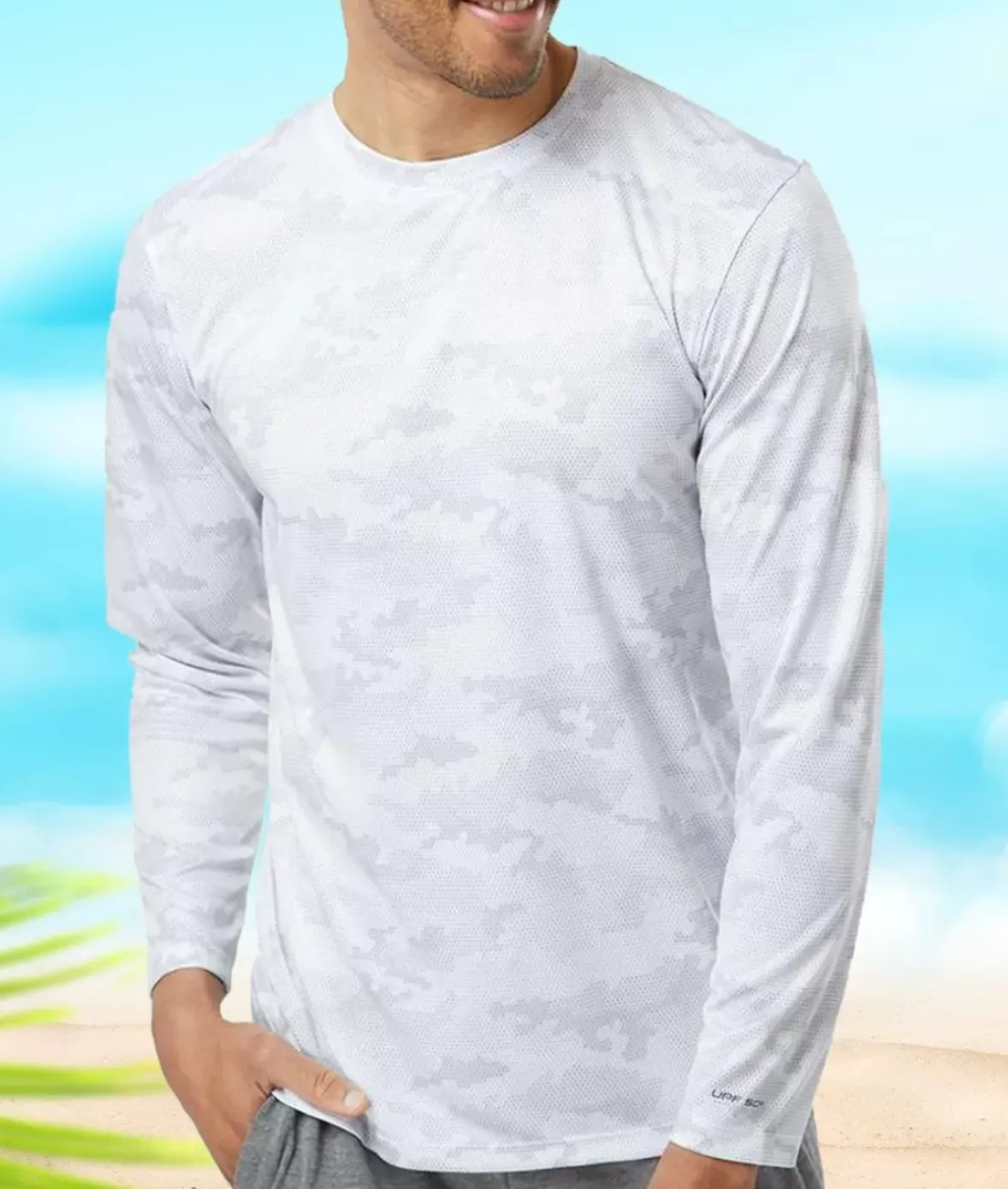 Nayked Apparel Swim>Men'S Pompano Performance Upf Camo Long Sleeve T-Shirt