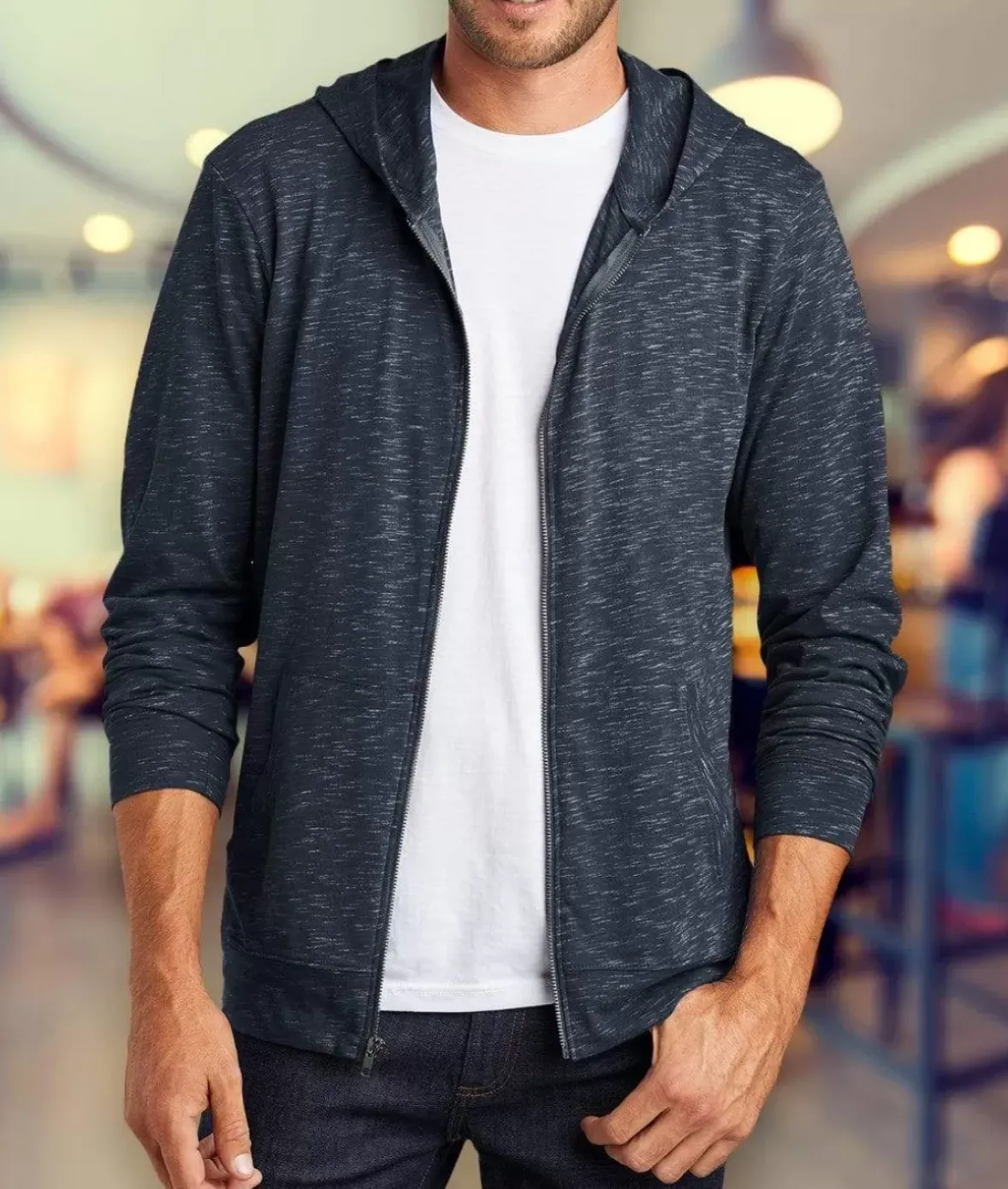 Nayked Apparel Hoodies & Sweatshirts>Men'S Ridiculously Soft Big Lightweight Full-Zip Hoodie