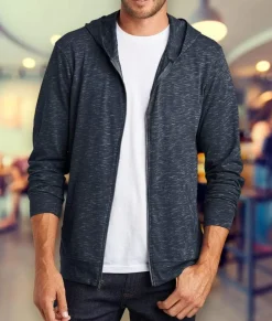 Nayked Apparel Shirts>Men'S Ridiculously Soft Big Lightweight Full-Zip Hoodie