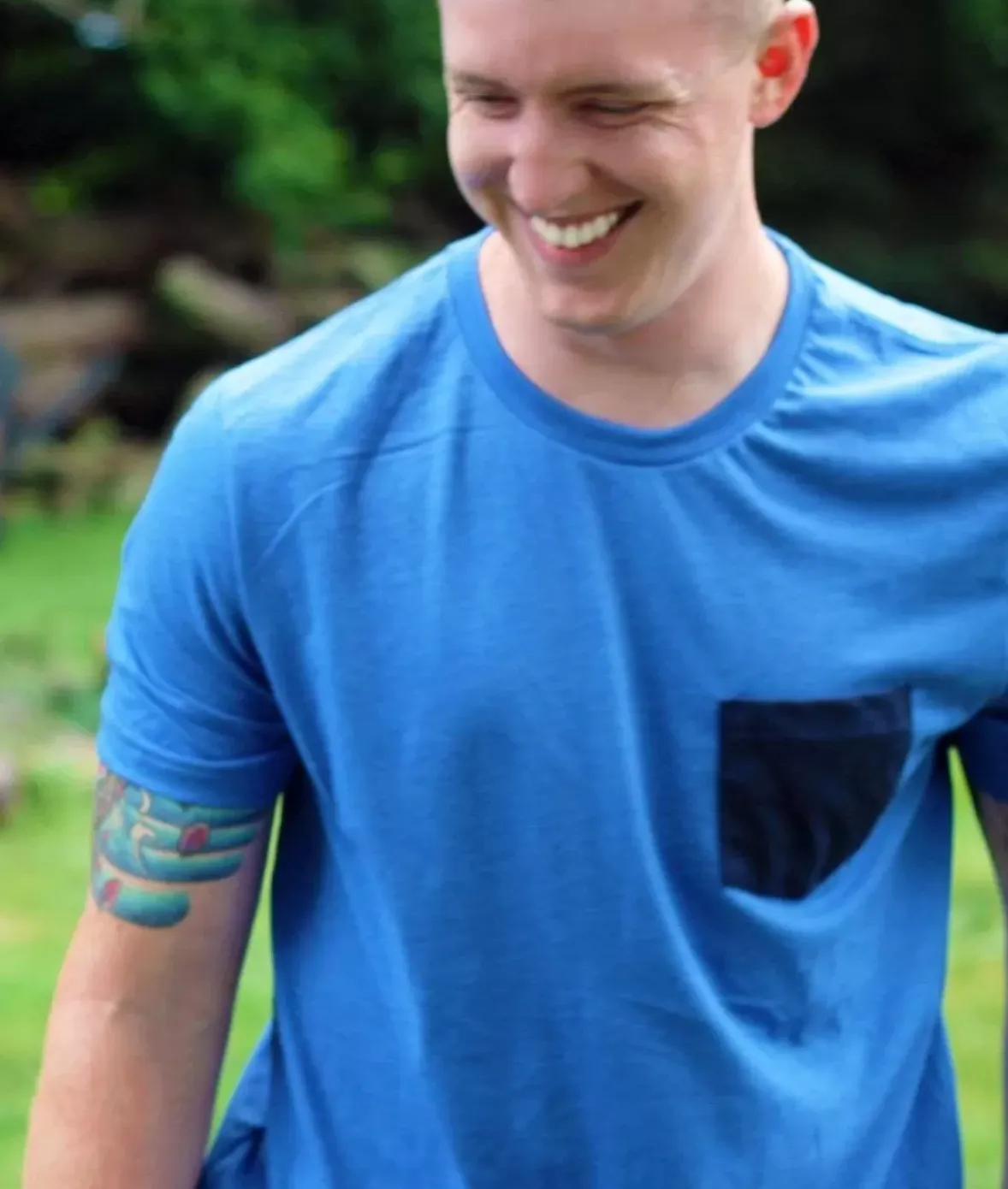 Nayked Apparel T-Shirts>Men'S Ridiculously Soft Contrast Pocket Short Sleeve Crew Neck T-Shirt