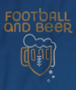 Nayked Apparel T-Shirts>Men'S Ridiculously Soft Cotton Long Sleeve Graphic Tee | Football And Beer